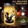 1pc, Outdoor Waterproof Fairy Solar Mason Jar Light, DIY Frosted Glass Jar Elf Decorative Light, Luminous Night Light, Flower Fairy Decorative Bottle
