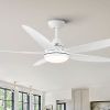 56 In Intergrated LED Ceiling Fan Lighting with White ABS Blade