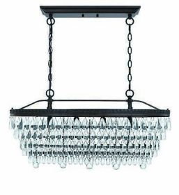 4-Light Oil Rubbed Bronze Chandelier with Crystal Accent