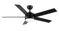 52 Integrated LED Light Matte Black Blade Ceiling Fan with Remote Control
