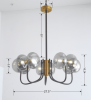 Modern American chandelier-black gold iron glass lampshade -10 bulbs -G9 lamp