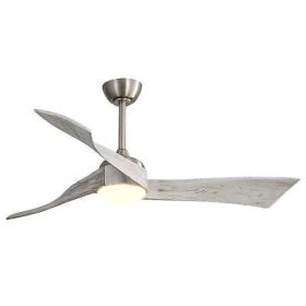 52 Inch Brushed Nickel Ceiling Fan Light With 6 Speed Remote Energy-saving DC