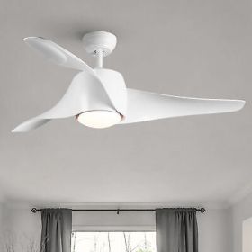 52 In Intergrated LED Ceiling Fan Lighting with White ABS Blade