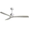 60 Inch Ceiling Fan With 6 Speed Remote Control Silver 3 Solid Wood Blade