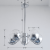 Modern American chandelier-silver iron glass lampshade -6 bulbs -E26 lamp holder