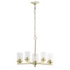 Modern 5-Light 20.5" Clear Glass and Metal Hanging Pendant Chandelier, Gold