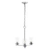 Modern 3-Light 15" Clear Glass and Metal Hanging Pendant Chandelier, Chrome