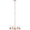Modern 5-Light 20.5" Clear Glass and Metal Hanging Pendant Chandelier, Rose Gold