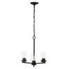 Modern 3-Light 15" Clear Glass and Metal Hanging Pendant Chandelier, Bronze