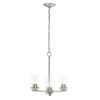 Modern 3-Light 15" Clear Glass and Metal Hanging Pendant Chandelier, Nickel