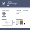 Hero 28" White Low Profile Ceiling Fan with Light