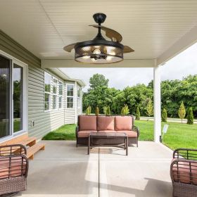 Ceiling Fan with Light - Flush Mount Ceiling Fans with Lights , Low Profile Ceiling Fans with Remote Control,42" Outdoor Ceiling Fans,Timing