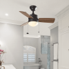 Finney 30" Oil-Rubbed Bronze Ceiling Fan with Light, 3 Blades, Pull Chains & Reverse Airflow