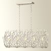 Transitional Crystal Chandelier Ceiling Light 5 lights ; silver Pendant light Fixture for dining room; kitchen island; office; hotel; living room; Dim