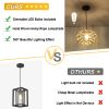 Hemp Rope Cage Pendant Light with LED Bulb