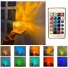 2023 New Hot USB Square Night Light Cube Decorative Night Lamp Square Crystal Table Lamp,Rotating Water Ripple Small Night Light Creative Bedside Lamp