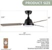 Simple Deluxe 44-inch Ceiling Fan with LED Light and Remote Control, 6-Speed