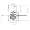52 Inches Light Retro Ceiling Fan with Reversible Blades