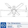Modern 60 Integrated LED Light Ceiling Fan with Remote Control