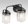 Wall Sconces Set of 2 with Clear Glass Shade,Modern Wall Sconce, Industrial Indoor Wall Light Fixture for Bathroom Living Room Bedroom Over Kitchen Si