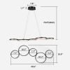 Circular Home LED line light with 40.9x16.9inch, monochromatic temperature XH