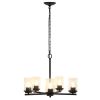 Modern 5-Light 20.5" Clear Glass and Metal Hanging Pendant Chandelier, Bronze