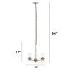 Modern 3-Light 15" Clear Glass and Metal Hanging Pendant Chandelier, Brass
