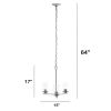 Modern 3-Light 15" Clear Glass and Metal Hanging Pendant Chandelier, Chrome