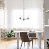 Modern 3-Light 15" Clear Glass and Metal Hanging Pendant Chandelier, Chrome