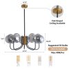Modern American chandelier-black gold iron glass lampshade -10 bulbs -G9 lamp holder