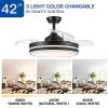 42 in. Black Frame Retractable Ceiling Fan with Remote Control
