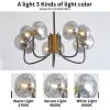 Modern American chandelier-black gold iron glass lampshade -10 bulbs -G9 lamp