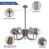 Modern American chandelier-black gold iron glass lampshade -10 bulbs -G9 lamp