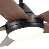 48 In Intergrated LED Ceiling Fan Lighting with Brown Wood Grain ABS Blade