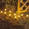 Solar LED Ball Stake Lights Outdoor Garden Light Pathway Landscape Decor Lamp