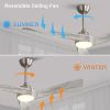 52 Inch Brushed Nickel Ceiling Fan Light With 6 Speed Remote Energy-saving DC