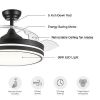 42 in. Black Frame Retractable Ceiling Fan with Remote Control