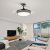 42 in. Black Frame Retractable Ceiling Fan with Remote Control