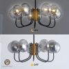 Modern American chandelier-black gold iron glass lampshade -10 bulbs -G9 lamp