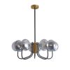 Modern American chandelier-black gold iron glass lampshade -10 bulbs -G9 lamp