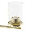Modern 3-Light 15" Clear Glass and Metal Hanging Pendant Chandelier, Gold