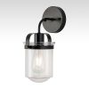 1-Light Wall Lamp with Clear Glass Shade, Modern Wall Sconce, Industrial Indoor Wall Light Fixture for Bathroom Living Room Bedroom Over Kitchen Sink,