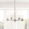 Modern 5-Light 20.5" Clear Glass and Metal Hanging Pendant Chandelier, Nickel