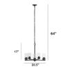 Modern 5-Light 20.5" Clear Glass and Metal Hanging Pendant Chandelier, Bronze