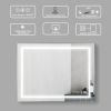 36*48 Led mirror 3 brightness x 3 colors Anti-fog
