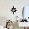 16 inch Flush Mount Ceiling Light, Industrial Black Metal Star Lights