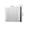 36x26 inch Black LED Mirror Medicine Cabinet Surface, Defogger, Anti-Fog,Dimmable Lights Brightness Memory