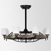 [Video]Matte Black Ceiling Fans With Remote Control 8 lights, DC Motor, 3 ABS