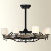 [Video]Matte Black Ceiling Fans With Remote Control 8 lights, DC Motor, 3 ABS