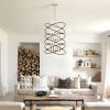 Transitional Gold/Matte Black Metal Chandelier Fixture; 8 lights ; 2-Tier-Candle Ceiling Light for Living Room; Bedroom; Dining Room; Dimmable; E12; W